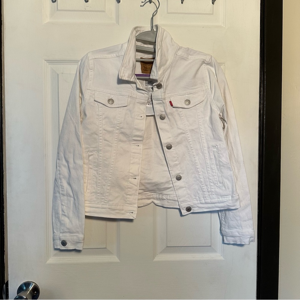Levi's Kids White Denim Jacket, L 14/16